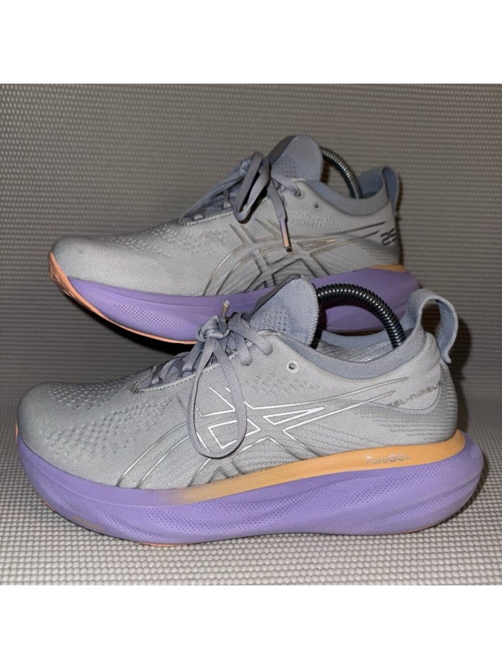Asics Gel-Nimbus 25 Piedmont Gray Purple Running Shoes Sneakers Womens Size 9